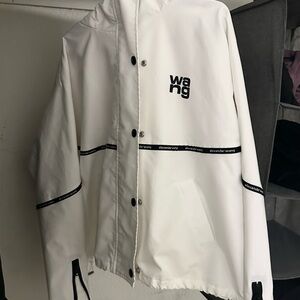 Alexander Wang White and Black Hooded Jacket